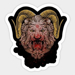 Horned Lion Sticker